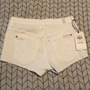 7 for All Mankind white cut off shorts-NWT